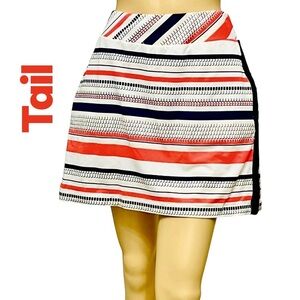 Tail Activewear Skirt Skort Golf Tennis Orange Geo/Striped Pull On Zip/Pockets